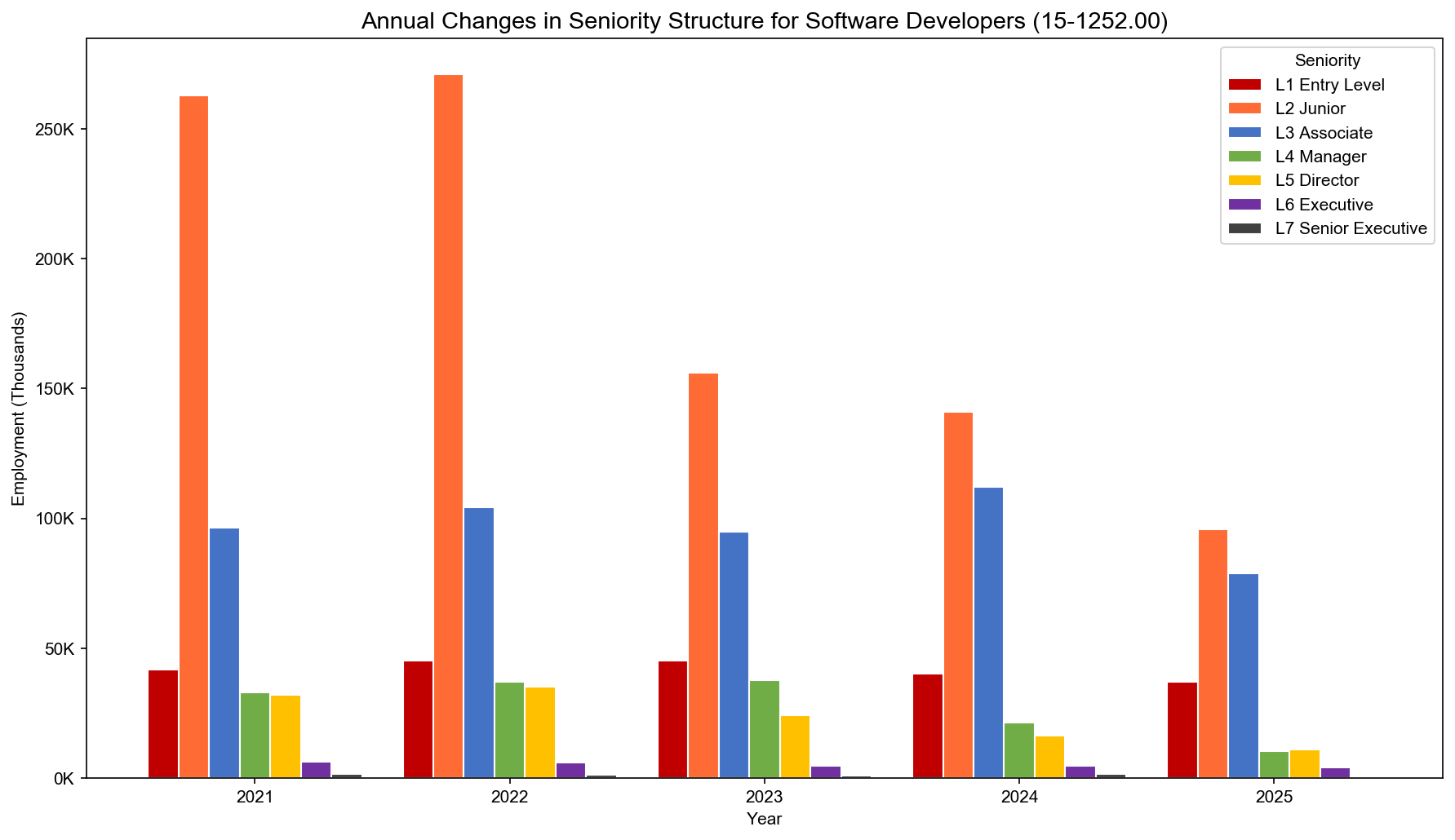 Software development seniority structure